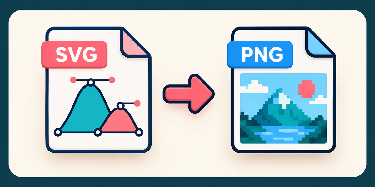 SVG vector artwork with anchor points being converted into a PNG image