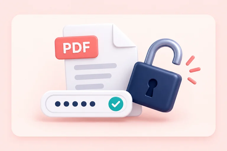 A protected PDF being unlocked with its known password